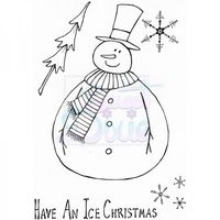 Lindsay Mason Designs Jolly Fat Snowman Clear Stamp A6