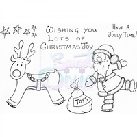 Lindsay Mason Designs Skating Santa Clear Stamp A6