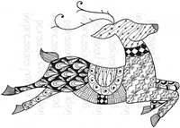 Lindsay Mason Designs Zendoodle Reindeer Ready To Go A6 Clear Stamp