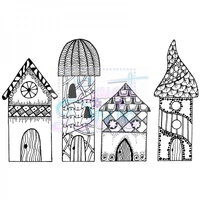 Lindsay Mason Designs Zendoodle RTG Houses Clear Stamp size A6