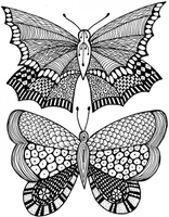 Lindsay Mason Designs Zendoodles Butterflies Ready To Go Clear Stamp