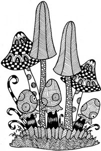 Lindsay Mason Designs Zendoodles Fungi Ready To Go Clear Stamp