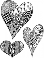 Lindsay Mason Designs Zendoodles Hearts Ready To Go Clear Stamp