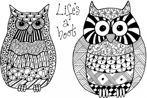 Lindsay Mason Designs Zendoodles Owls Lifes a Hoot Ready To Go Clear Stamp