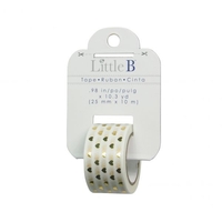 Little B Gold Foil Hearts 25mm Tape
