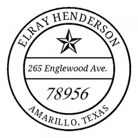 Lone Star Round Monogram Stamp,  Customise and order stamps online