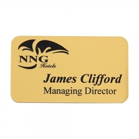 Name Badge engraved text 75 x 40 mm