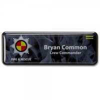 Personalised Domed & Framed Name Badge with full colour print 75 x 40 mm