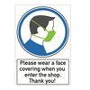 Please wear a face covering when you enter the shop 200 x 300 mm