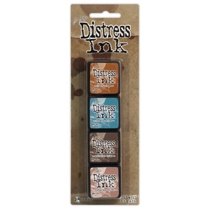 Ranger Ink Tim Holtz Distress Mini Ink Pads Kit 6 Sold in one strip of 4 pads