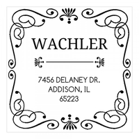Romance Border Square Monogram Stamp,  Customise and order stamps online