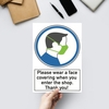 Safety Instruction Sticker (3 Pack) Please wear a face covering when you ente...