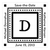 Save the Date Initial Square Monogram Stamp,  Customise and order stamps online