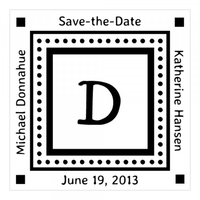 Save the Date Initial Square Monogram Stamp,  Customise and order stamps online