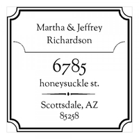 Simple Name and Address Square Monogram Stamp,  Customise and order stamps online