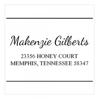 Simple Script Square Monogram Stamp,  Customise and order stamps online