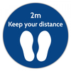 Social Distance Floor Marker Blue Circle (400x400mm)