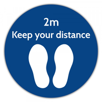 Social Distance Floor Marker Blue Circle (400x400mm)