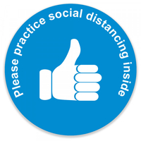 Social Distance Floor Marker Blue Circle Thumbs Up (400x400mm)