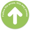 Social Distance Floor Marker Green Circle With Arrow (400x400mm)