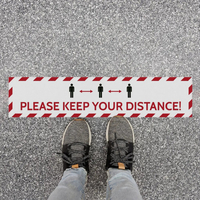 Social Distance Floor Marker Please Keep Your Distance (1m+ 2m) (700x150mm)