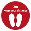 Social Distance Floor Marker Red Circle (400x400mm)