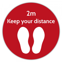 Social Distance Floor Marker Red Circle (400x400mm)