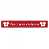Social Distance Floor Marker Red Keep Your Distance (1000x150mm)