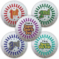 Sparkling Sports Day Star Stickers 1st,  2nd and 3rd Place 250 Stickers 28 mm,  Customise and order stamps online