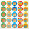 Sports Day Star Variety Pack 250 Stickers 28 mm,  Customise and order stamps online