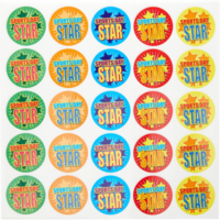 Sports Day Star Variety Pack 250 Stickers 28 mm,  Customise and order stamps online