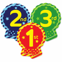 Sports Rosette Stickers Pack of 60 45 x 35 mm,  Customise and order stamps online