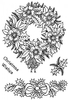 Sue Dix Christmas Wreath and Wishes Clear Stamp