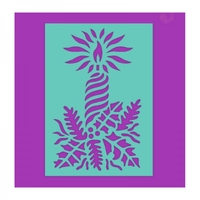 Sue Dix Designs Candle and Holly Stencil