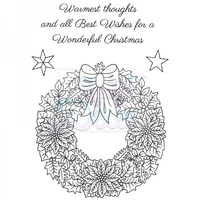 Sue Dix Designs Floral Christmas Wreath Clear Stamp A6