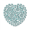 Sue Dix Designs Sweet Dixie Flower and Swirl Heart Stencil