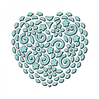 Sue Dix Designs Sweet Dixie Flower and Swirl Heart Stencil