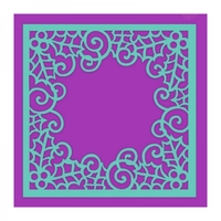 Sue Dix Designs Swirling Holly Frame Stencil