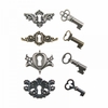 Tim Holtz ideaology Locket Keys (8 pk.) NEW