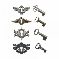 Tim Holtz ideaology Locket Keys (8 pk.) NEW