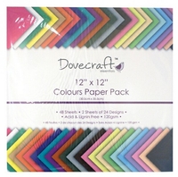 Trimcraft 12X12 Paper Pack Colours Value 48 Sheets