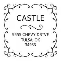 Vine Frame Square Monogram Stamp,  Customise and order stamps online