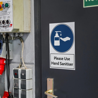 Warning Sticker (3 Pack) Please Use Hand Sanitiser (200x300 mm)