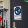 Warning Sticker (3 Pack) Please Wear Protective Mask (200x300mm)