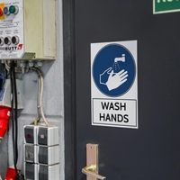 Warning Sticker (3 Pack) Wash hands (200x300 mm)