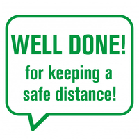 Well Done on keeping a safe distance Teacher Stamp 4933 23 x 23mm