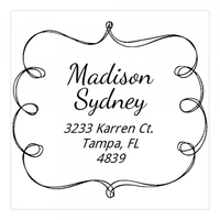 Whimsical Frame Square Monogram Stamp,  Customise and order stamps online