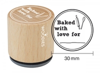 Woodies stamp Baked with love for