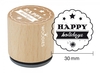 Woodies stamp Happy holidays