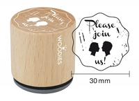 Woodies stamp Please join us